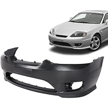 G-PLUS Front Bumper Cover Compatible with Hyundai Tiburon 2005-2006 Black Primed w/Fog Light Holes Replacemnet for 865112C500 HY1000153