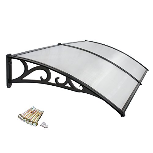Zeny 40"X 80" Window Awning Canopy Overhead Door Awning Polycarbonate Cover Front Door Outdoor Patio Canopy Cover Sun Shetter,Uv,Rain Snow Protection Hollow Sheet #TOP4
