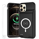 Battery Case for iPhone 12 Pro Max, Upgraded 12000mAh Battery Pack Rechargeable Charger Case with Wireless Charging Compatible for iPhone 12 Pro Max (6.7 inch) External Battery Charging Cover(Black)
