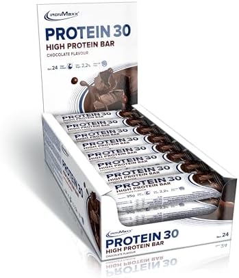IronMaxx Protein 30 Eiweißriegel - Schokolade 24 x 35g | palmölfreier und glutenfreier Proteinriegel mit Vitaminen | für zuckerreduzierte und Low-Carb-Ernährung geeignet