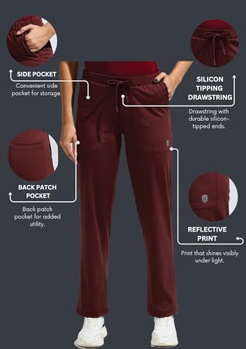 Image of DOMIN8 Women Functional Multi-Pocket Super Stretchable Wrinkle Resistant Track Pants with Elasticated Waistband & Drawstring | Sports Track Pant for Women|Moisture Wicking Lightweight Track Pant