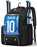 MATEIN Baseball Backpack with Clear Display Pocket, Large 4-Bat Baseball Bag, Water-Resistant Bat Backpack with Waterproof Shoe Compartment & Insulated Beverage Pocket for Youth & Adult Players
