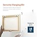 PHS Anti Theft Picture Hangers - Bulk Pack - 25 Pack Security Frame Lock Hanging Kit with T-Head Screws - Earthquake Proof Art Hangers for Museums, Galleries, Hotels - Holds 15 lbs