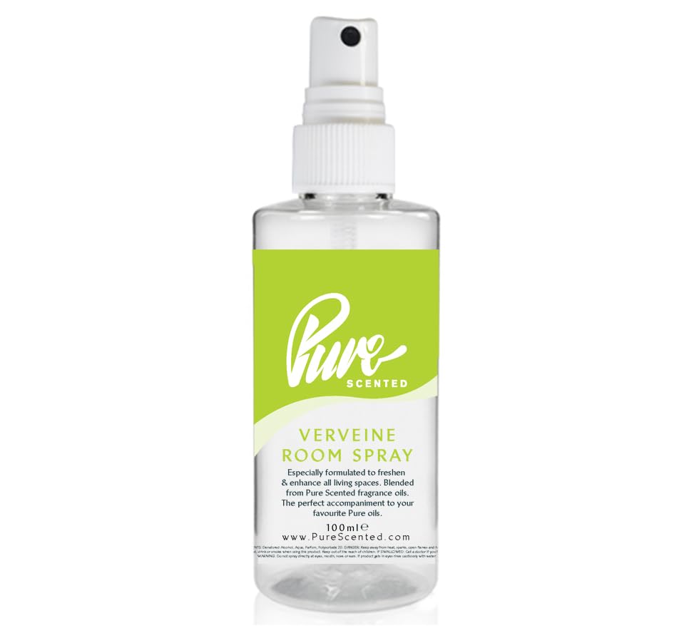 Pure Scented 100ml Room & Fabric Sprays Suitable For Home, Car, Caravan, Work, Gym Bags, Odour Eliminators (1 x 100ml, Verveine)