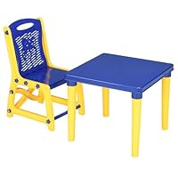 Ecoshine Supplies Kids Study Set Children's Table and Chairs Set for Boys & Girls, 1 Chair with Activity Table, Indoor Outdoor Furniture Study Table for Kids Gift Boxed (Yellow)