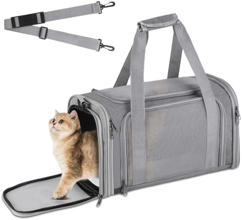 vsshe Hundebox Faltbar, L40 x B 25 x H 25 cm Transportbox für Hunde und Katzen, Geeignet für Auto & Flugzeug, Leicht Atmungsaktiv für Kleine Katzen, Kaninchen & Welpen mit Gewicht
