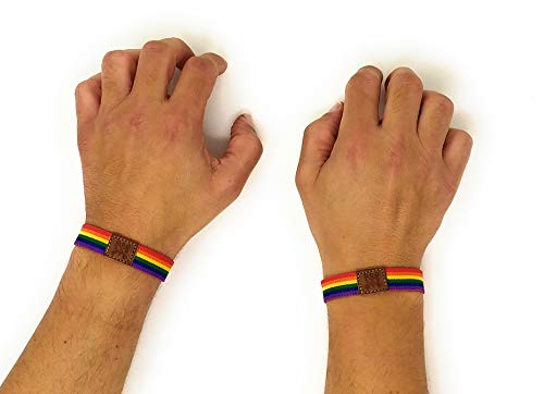 GOS Best Supplies 2 Pulseras Elásticas Arcoiris Multicolor Rainbow Amistad Pride Orgullo LGBTI