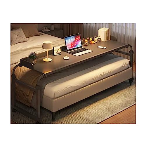 Table de lit sur roulettes pour travailler avec hauteur réglable blanche