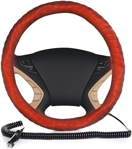 VaygWay Car Heated Steering Wheel Cover - 12v Black Soft Plush Warmer Car Steering Wheel Heater - Premium Quality 15" Auto Comfortable Steering Wheel Cover Protector Warmer for Vehicle- 2 Pk image 4
