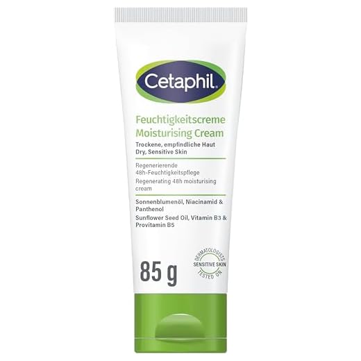 Cetaphil Feuchtigkeitscreme, 85ml, Für trockene, empfindliche Haut, Spendet intensiv 48h Feuchtigkeit und stärkt die Widerstandskraft, Mit Vitamin B3, Provitamin B5, Sonnenblumenöl, Mandelöl, Glycerin