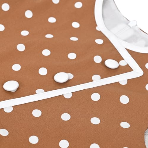 Sunny Fashion Girls Dress Brown Polka Dot Butterfly Belt Asymmetrical Playful4