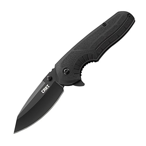 CRKT Copacetic EDC Folding Pocket Knife: Everyday Carry, Black Blade with Deep Belly, Liner Lock, Textured Nylon Handle, Pocket Clip 2620