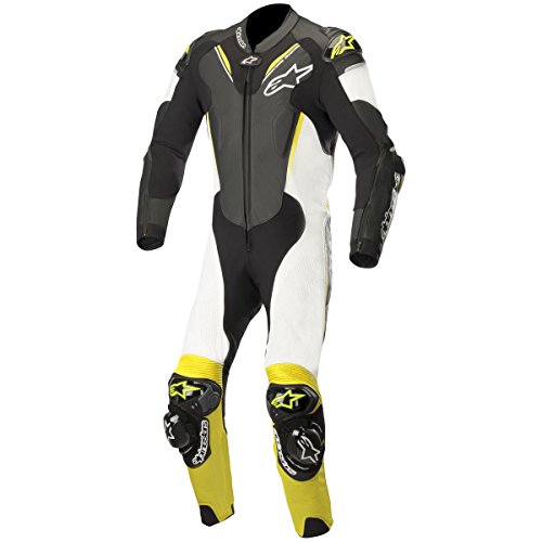 Image of Alpinestars Atem V3 1-Piece (52, Black/Weiãÿ/FLUORESCENT YELLOW)