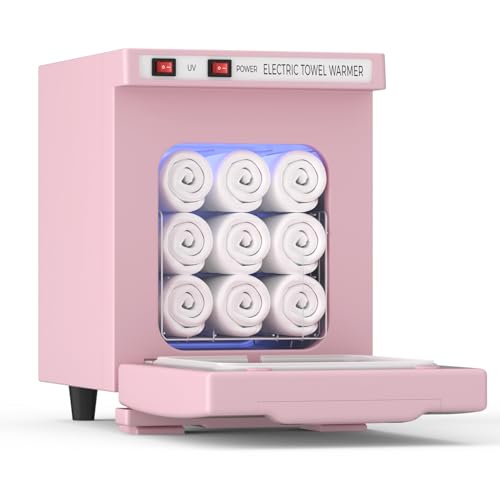 VERYTOP Towel Warmer 5L-Pink 2-in-1 Professional Mini Small Hot Towel Warmer for Spa Facial Towel Cabinet for Solo Estheticians Small Salons & Home Spa (Fits 10-15 Washcloths 6-9 Towels)