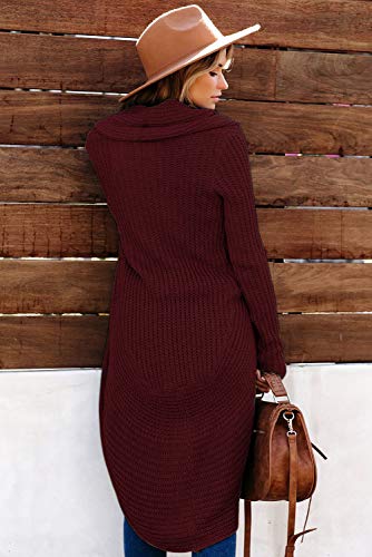 Jayscreate Women's 2024 Open Front Cardigan Sweaters Two Ways to Wear Chunky Knit Lightweight Long Sleeve Cardigan2