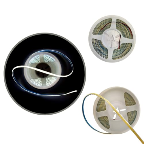 Marvix 12V LED COB Flex Strip Light Dimmable Waterproof IP65 Natural White 4500k 5M for Motorhome Campervan Caravan Boat Lighting