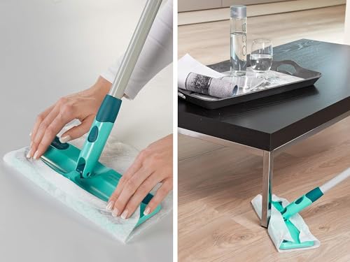 Leifheit Set Clean and Away, Bodenwischer für die schnelle Trockenreinigung, inklusive fünf...