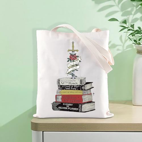 FOTAP ACOTAR Inspired Gift Fantasy Novel Inspired Gift Books Lover Gift A Court of Thorns and Rose Tote Bag SJM Gift (not yield UK) - Image 6