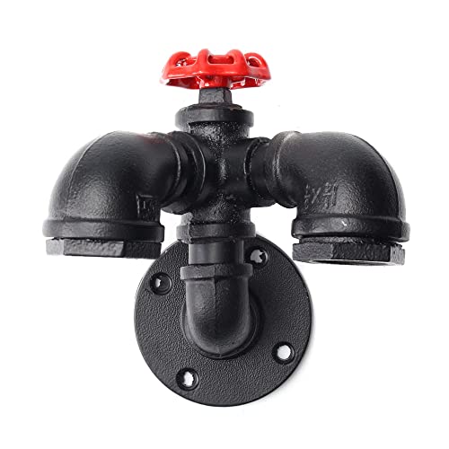 WGFJKI Lampada montata a Parete a Vapore Industriale a 2 luci a Muro, Lampada da Colpa per Tubi in Metallo Vintage in Metallo, Illuminazione da Fattoria, Specchio a Loft a Parete Rustica lampade a