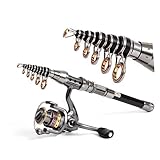 HANABASS 1.5m Kohlenstofffaser Angelrute Teleskop Meerwurf Angelgerät Mit Aluminiumrollenhalter Rostfrei Für Angler Fischerei Ausflüge