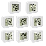 Pomurom 8 Thermomètre et Hygromètre Numérique LCD, Thermomètre Hygromètre Intérieur Digital à...