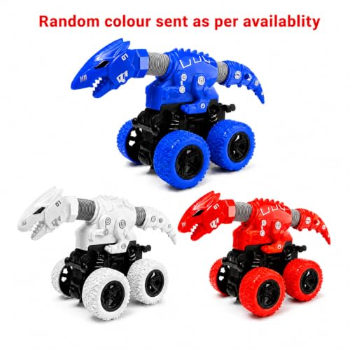 Image of Jurassic Dinosaur Monster Truck Toy for Kids | Push & Go 360 Stunt Car with Flexible Pop Tube Neck & Tail | Off-Road Monster Vehicle | No Battery Required | Gift for Boys & Girls 3+ Years