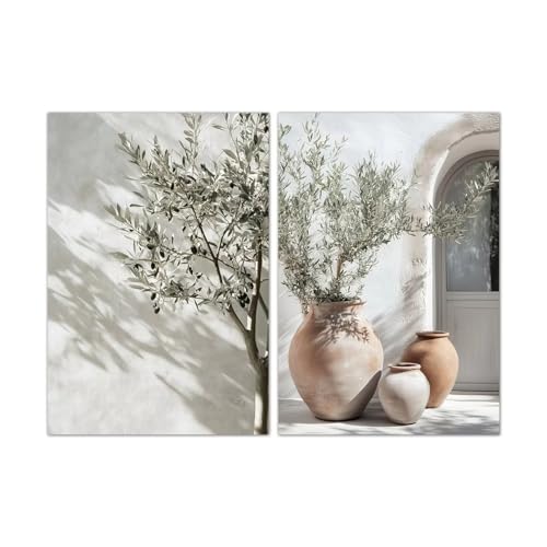 Affiche toile olivier vase ombragé 60x80cm déco murale motif paysager