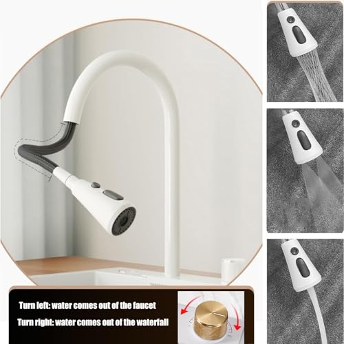 Évier de cuisine anti rayure blanc avec cascade intégrée - 4