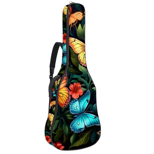 Housse de guitare acoustique 109 cm imperméable à motif papillon coloré