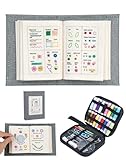 LAOYE Stickerei Set für Anfänger mit Übungsbuch, Komplettes Lern- & Starterset Stickerei Set inkl. 18 Farben Garn Nadeln Zubehör, Tragbares Stickbuch mit Anleitung DIY Stickerei Lernen für Erwachsene