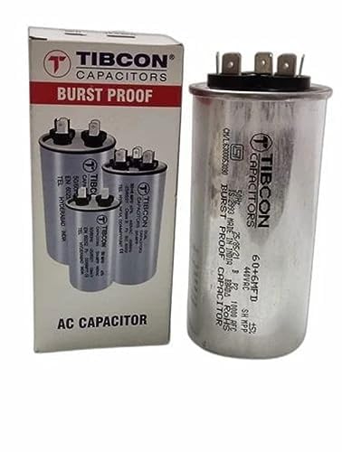 Spinxx 60+6 MFD 440V Tibcon Capacitor for Air Conditioner (Split & Window Air Conditioners) 1.5 Ton & 2 Ton Air Conditioners 1