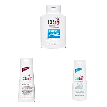 SebaMed Fresh Shower 200ml & SebaMed Anti-Hairloss Shampoo, 200ml & Sebamed Anti Dandruff Shampoo, 200ml