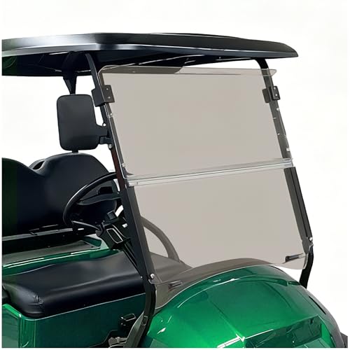 ECOTRIC Tinted Windshield Compatible with 2004 and UP Club Car Precedent,Tempo,Onward Gas or Electric Models Golf Cart Folding Down Impact Resistant Windshield