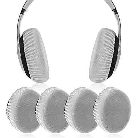 JECOBB Flex Fabric Earpads Cover Protectors with Stretchable and Washable Lycra for Beats Studio 3/2 Bose QC35 25 15 and Other Headphones with 3-4 Inch Ear Cushions [ 2 Pairs ] (Grey) Cover