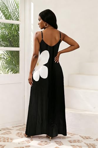 Image of vunahzma Womens Casual Fashion Sleeveless Plus Size Loose Long Sexy Maxi Dress with Pockets