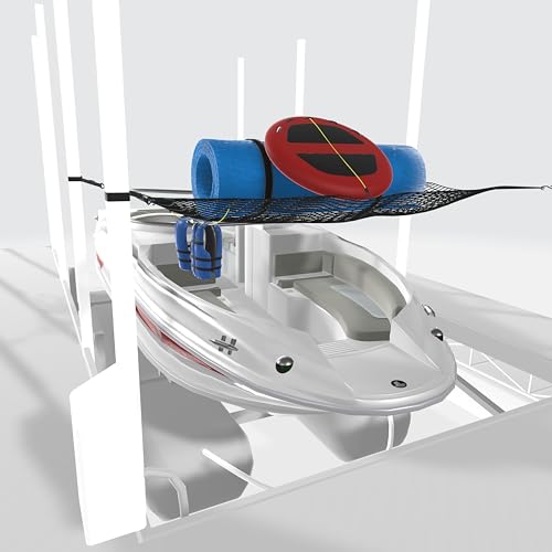 DockNet Storage Net Heavy-Duty Boat Slip Organizer for Boat Docks | Easy Install Marine Storage Solution for Drying of Towables Life Jackets Paddleboards Inflatables etc