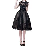 OYISHA Women's Jewel Lace Beaded Cocktail Dress Wedding Party Dress 0004HC Black 12