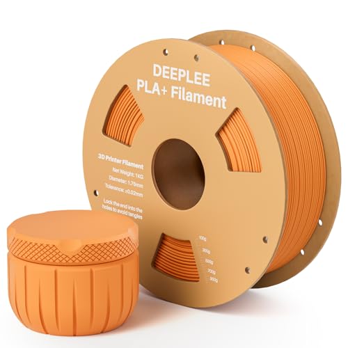 Image of PLA+ 1.75mm 3D Printer Filament, PLA Plus with Dimensional Accuracy + /- 0.02mm, Higher Strength and Toughness, Neatly Wound, No Clogging, Fits for Most FDM 3D Printers, 1KG Orange