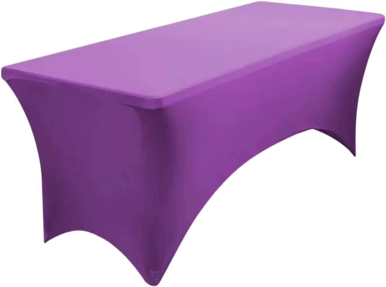 KIJyfgTR Fitted Rectangular Stretch Tablecloth, Machine Washable, Ideal For Parties, Banquets And All Kinds Of Events(Purple,5FT 152x76cm)