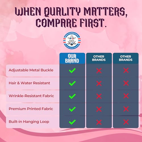 Regale Barber Supply Professional Hairstylist And Shampoo Salon Cape, Waterproof & Stain Resistant Cape, Soft Neckband, Durable & Reusable Client Cover & Comfort Material, Rose Pink - Thumbnail 5