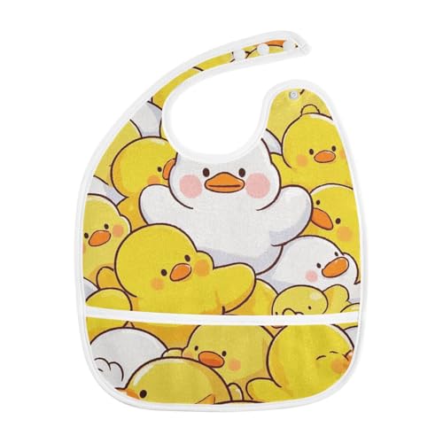 Cute Cartoon Duck Drool Bibs Set Travel Must Haves Cotton 2 Pack Burp Cloths and Bibs Travel Must Haves2
