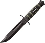 United Cutlery USMC Blackout Combat Fighter Fixed Blade Knife with Nylon Sheath