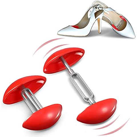 2 Pieces Adjustable Shoe Stretcher Mini Shoe Shaper Men Women Shoe Trees Shoe Width Expander Shoe Widener for Men's Women's Shoes, Red Cover