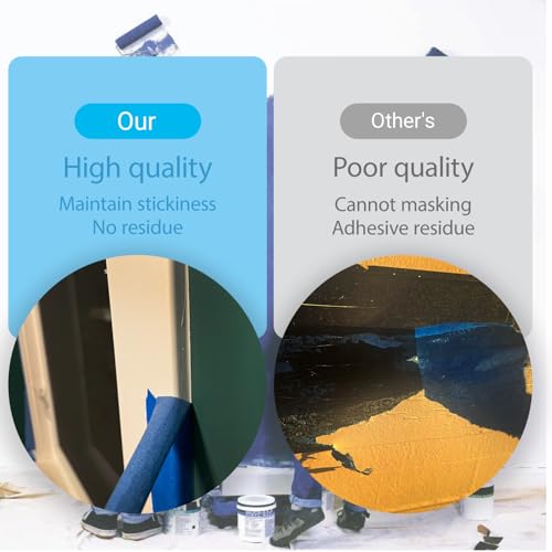 Image of Blue Painters Tape，6Inch x 60Yards,Blue Masking Tape,Painting Tape for Wall | for Wall Painting,DIY Crafts Arts,Painter's,Decoration Labeling,No Residue, Easy Removal
