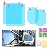 4PCS Car Rearview Mirror Film, Waterproof Film Side Mirror Rainproof Film HD Nano Coating Transparent Car Film, Safe Driving Protective Sticker Film for Most Cars Trucks Suvs