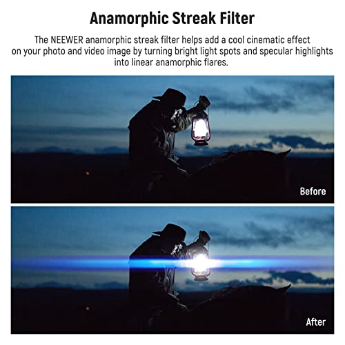 NEEWER 49mm Blue Ridge Filter, 360° Rotatable HD Optical Glass, Special Effects Lens Filter - Image 3