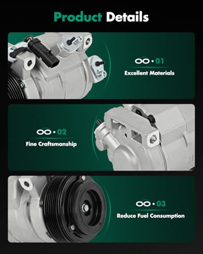 Image of SCITOO AC Compressor fit for Dodge for Grand Caravan 3.3L 2008-2010 | Fast Cooling, Ultra Low Noise (≤72 dB)Air Conditioner Compressor with Clutch, Easy Installation, 6512420 7512420 10347170