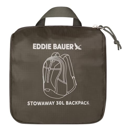 Image of Eddie Bauer Stowaway Packable Backpack | Travel | Outdoor | Lightweight | Foldable | Durable | Ripstop Polyester | 30L - Dark Forest