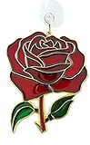 Red Rose Suncatcher Window Decoration with Suction Cup and Hook Gift