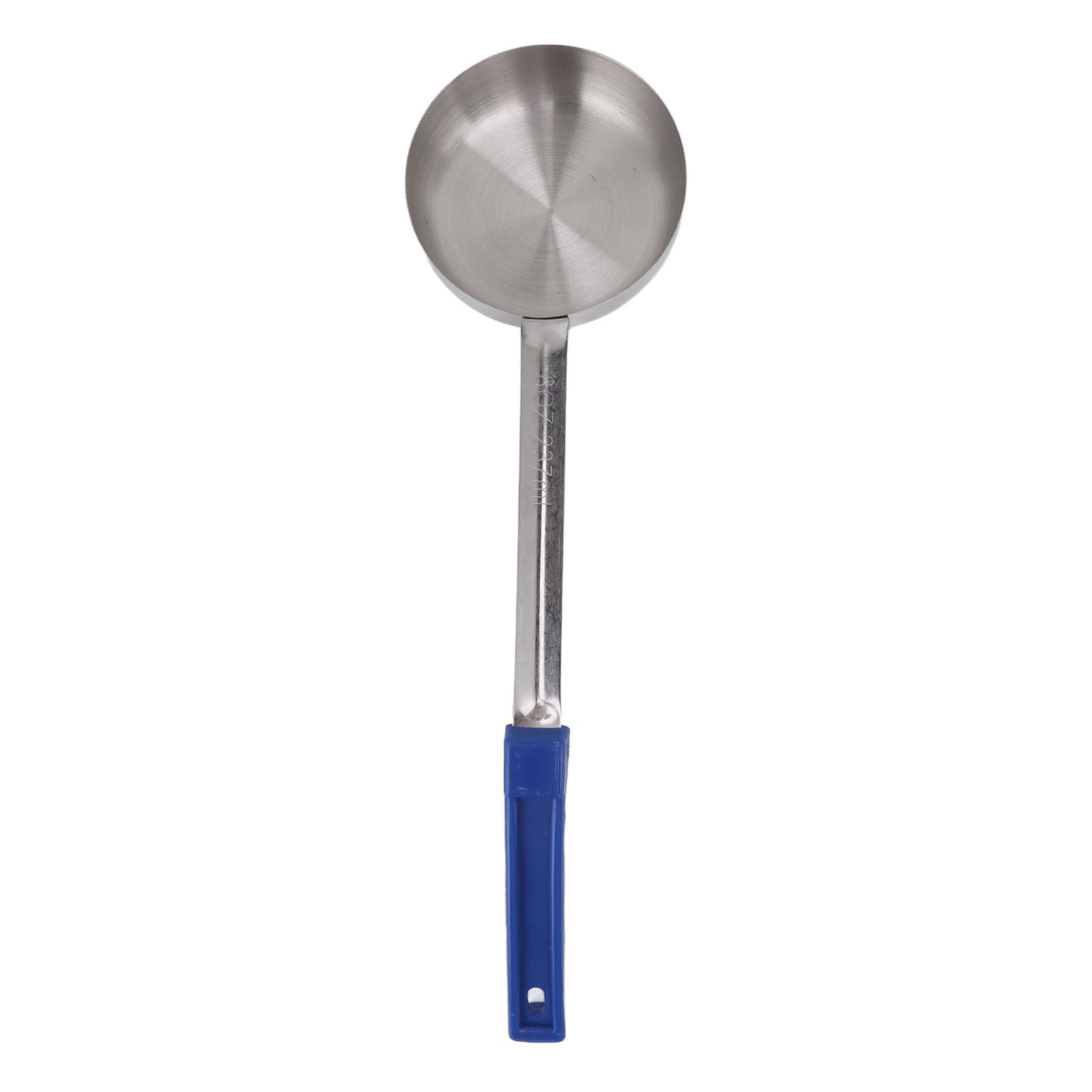 Portion Control Serving Spoons, Pizza Sauce Ladle, Serving Scoops for Catering, Stainless Steel Sauce Cup, Slotted Stainless Steel Portion Control Ladle Spoon (Blue 8oz (Scoop Without Holes))